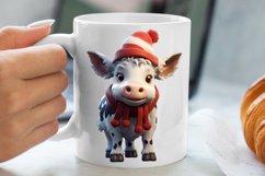 Cute Cow for Christmas Clipart Sublimation, Christmas PNG Product Image 5