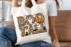 Boo Yall PNG, Rustic Wood Ghost Halloween Sublimation Design Product Image 4