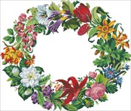 Vintage Cross Stitch Scheme Wreath 3 Product Image 6