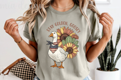 Patriotic Goose PNG Stay Golden Goosey Sunflower Sublimation Product Image 5
