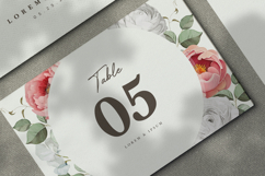 wedding invitation card set with wreath peonies flower Product Image 5