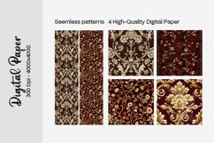 Burgundy Digital Papers | Floral Digital paper Product Image 2