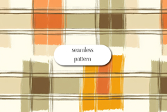 Seamless Autumn Plaid Pattern in Orange and Beige Product Image 1