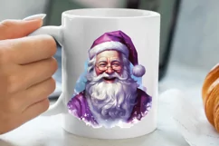 Christmas Purple Santa Claus Sublimation, Christmas PNG Product Image 5