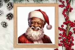 Vintage Black Santa Claus Sublimation Clipart, Santa PNG Product Image 4