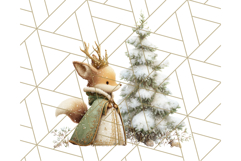 Winter Animal Masquerade Clipart PNG Woodland Animals Product Image 5