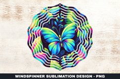 Neon Butterflies Wind Spinner Sublimation Design Product Image 1
