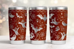 Tumbler laser svg| 20oz Tumbler Halloween Ghosts Bats wrap Product Image 2