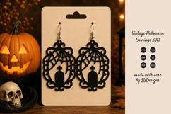 Vintage Halloween Earrings SVG - Laser Cut Spooky SVG Product Image 1