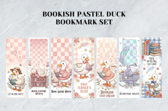 Bookish Pastel Duck Bookmark Set,Cute Reading Duck Art Product Image 5