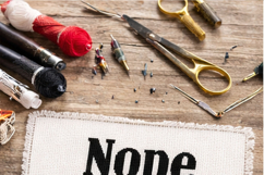 Cross stitch nope lips pattern, disgusting modern emotional Product Image 5