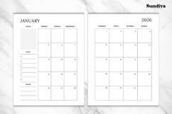 2026 Dated Monthly Planner On Two Pages Editable Template Product Image 3