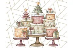 Christmas Sweet Shoppe Clipart PNG, Pastel Bakery Art Product Image 5