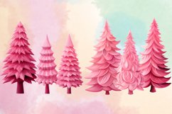 Pink Christmas Tree Clipart Bundle, Pink Christmas Tree PNG Product Image 6