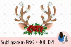 Christmas Reindeer Antlers Sublimation PNG File Product Image 6