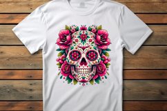 Skull watercolor, Floral skull art, Gothic flowers Clipart Product Image 5