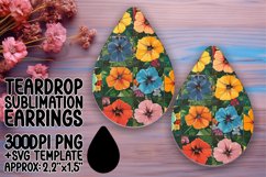 Blossom Bliss PNG Teardrop Earring Design Sublime Product Image 1
