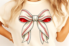 Coquette Baseball Bow PNG, Vintage Baseball Bow PNG, Bow PNG Product Image 6
