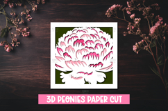 3D Layered Peony Flower Paper Cut SVG Design Product Image 1