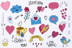 Love clip arts, seamless patterns, cards Product Image 6