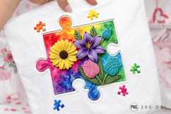 Autism Puzzle Floral PNG, Autism Awareness Puzzle Floral PNG Product Image 5