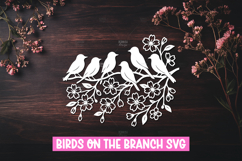 6 Birds on branch SVG cut file Product Image 6