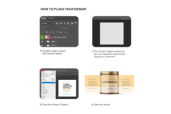 4OZ Amber Glass Jar With Expanded Label - PSD Mockup Product Image 5