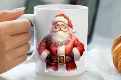 Watercolor Santa Claus Sublimation Clipart, Santa PNG Product Image 5