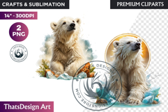 Watercolor Polar Bear Arctic Wildlife animal Illustration Product Image 1