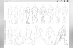 100 Procreate Men&#039;s Mannequin Stamp Brushes Product Image 2