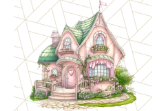 Pastel Fairy Garden Clipart, Cute Fairies &amp; Toadstools PNG Product Image 2