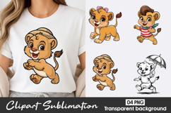 Cute Lion Cub Clipart PNG Product Image 1