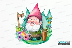 Watercolor Garden Gnome PNG Clipart Product Image 1