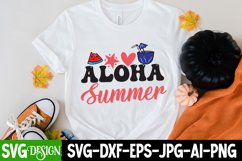 Aloha Summer SVG Cut File,Aloha Summer Sublimation Design Product Image 1