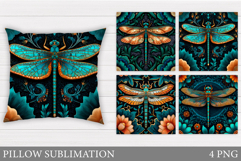 Dragonfly Pillow Design. Dragonfly Sublimation Product Image 1