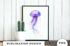 Watercolor Jellyfish sublimation png Product Image 5