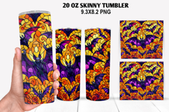 Bats Skinny Tumbler 20oz Wrap Design, Halloween Tumbler PNG Product Image 1