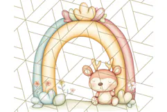 Pastel Plushie Rainbow Clipart PNG, Nursery Baby Animals Png Product Image 5