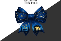 Blue Christmas bow png design for T-shirts Product Image 2