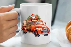 Christmas Truck Sublimation Clipart, Christmas Truck Clipart Product Image 5
