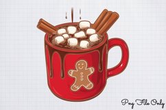 Cute Christmas Coffee Sublimation Clipart PNG Product Image 1
