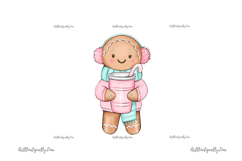 Pink Christmas Cookie Clipart Set Product Image 4