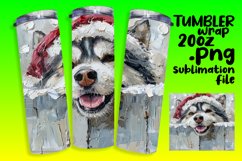 Christmas Tumbler Wrap Peeking Dog Sublimation Winter Art Product Image 1