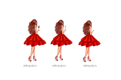 Christmas Girl Clipart Set | 13 PNG Holiday Fashion Woman Product Image 5
