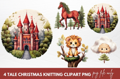 Tale Christmas Knitting Sublimation Clipart PNG Product Image 1