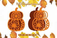 Floral Pumpkin Laser Cut SVG | Fall Autumn Decor Product Image 1