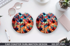4th Of July Car Coaster Sublimation| 4th Of July Coaster PNG Product Image 1