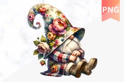 Floral Gnome Sublimation - Clipart PNG Bundle Product Image 6