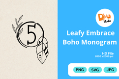 Leafy Embrace Boho Monogram Product Image 1