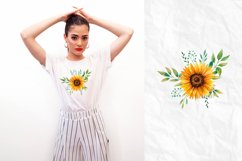 Sunflowers bouquets, Watercolor sunflower sublimation Product Image 6